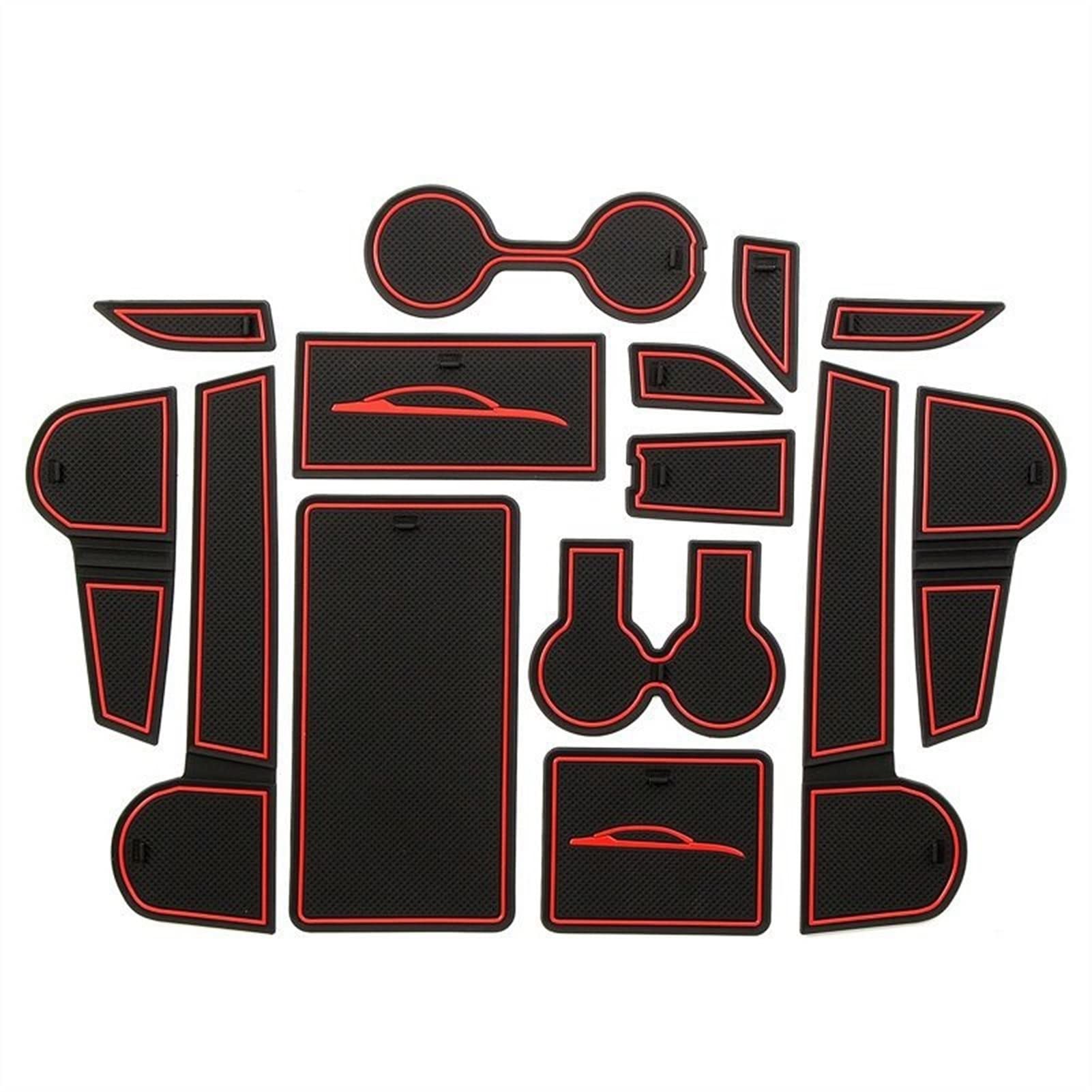 MKVAXR Anti-Rutsch-Torschlitzpolster, for Nissan, Altima 2019, Innenausstattung, Fußmatte, Getränkehalter, Matten, Dekoration, Autoaufkleber Türschlitzmatte(19ALTIMA RED) von MKVAXR