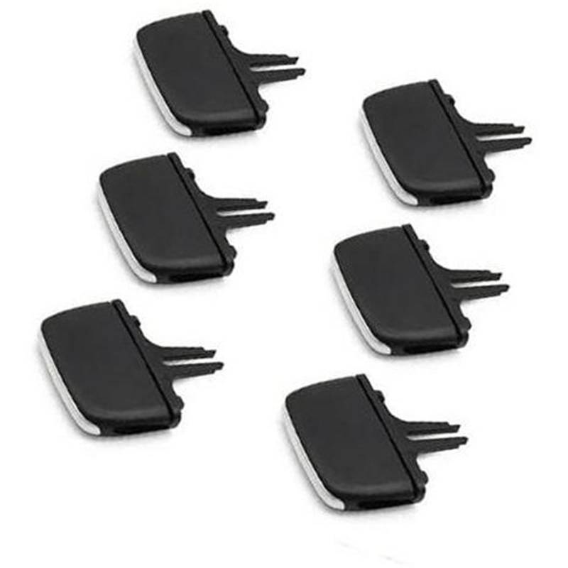 MKVAXR Armaturenbrett-Entlüftungsöffnung, for VOLVO, XC90 V90 S90, Auto-Klimaanlagen-Entlüftungsclip-Reparatursatz, vorderer hinterer Kühlergrill-Auslass-Clip-Schieber Lüftungsclip fürs Auto(BLACK One von MKVAXR