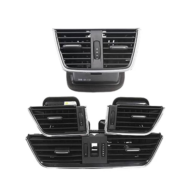 MKVAXR Armaturenbrett Innenraum AC Air Outlet Vent Grill, for Skoda, for Octavia, 3 A7 5E MK3 2013-2020 5E0819701 5E0819702 5E0820951 5E0819203 Lüftungsgitter(Black 1 set-4PCS) von MKVAXR