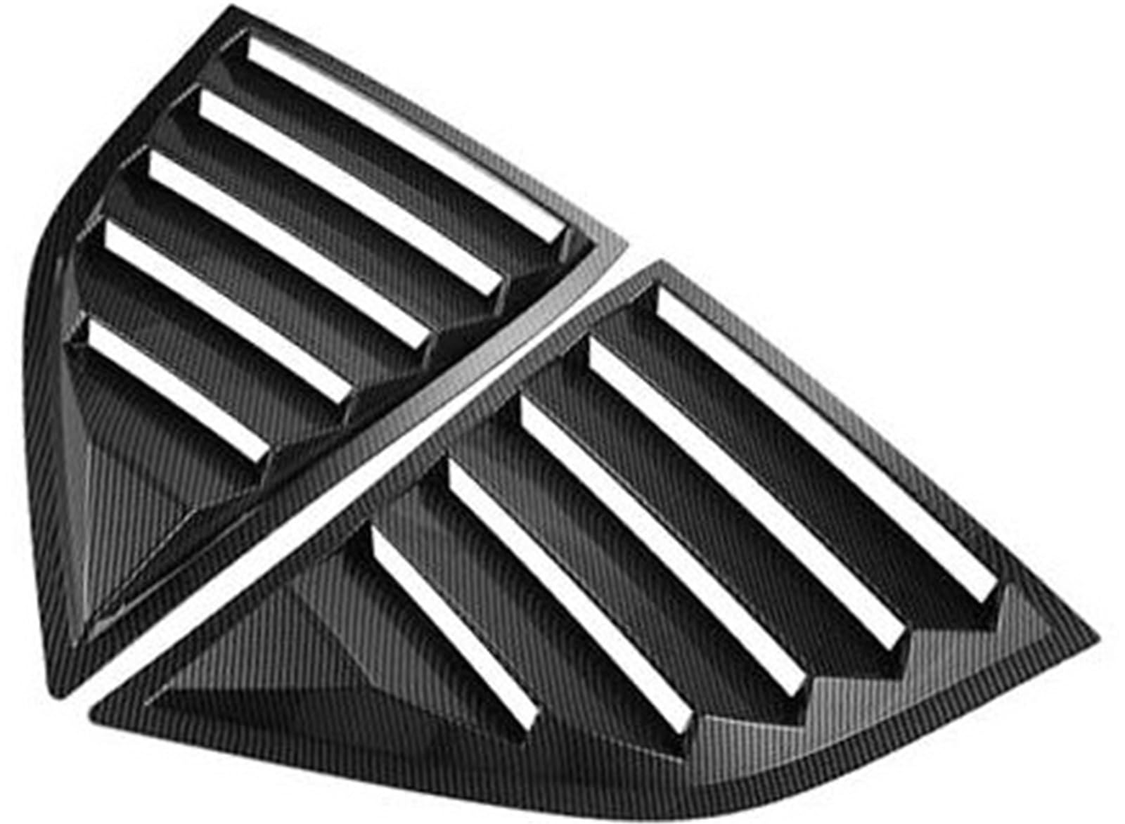 MKVAXR Aufkleber for die hintere Lamellenfensterabdeckung des Autos, for Dodge, for Challenger, 2015–2022, Seitenfensterladen-Entlüftungsschaufel, ABS-Carbonfaser-Stil, Schwarz(Black Carbon) von MKVAXR