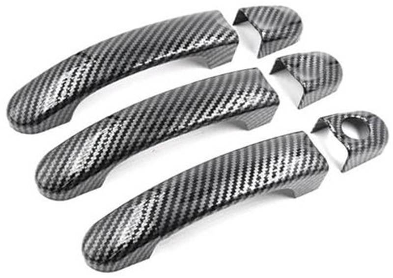MKVAXR Auto-Außentürgriff, for T5 T6, for Transporter Caravelle, for Caddy, Van-Außenseitenabdeckungsverkleidung Carbon FiberGloss Black Abdeckung für Außentürgriffe(Black 2) von MKVAXR