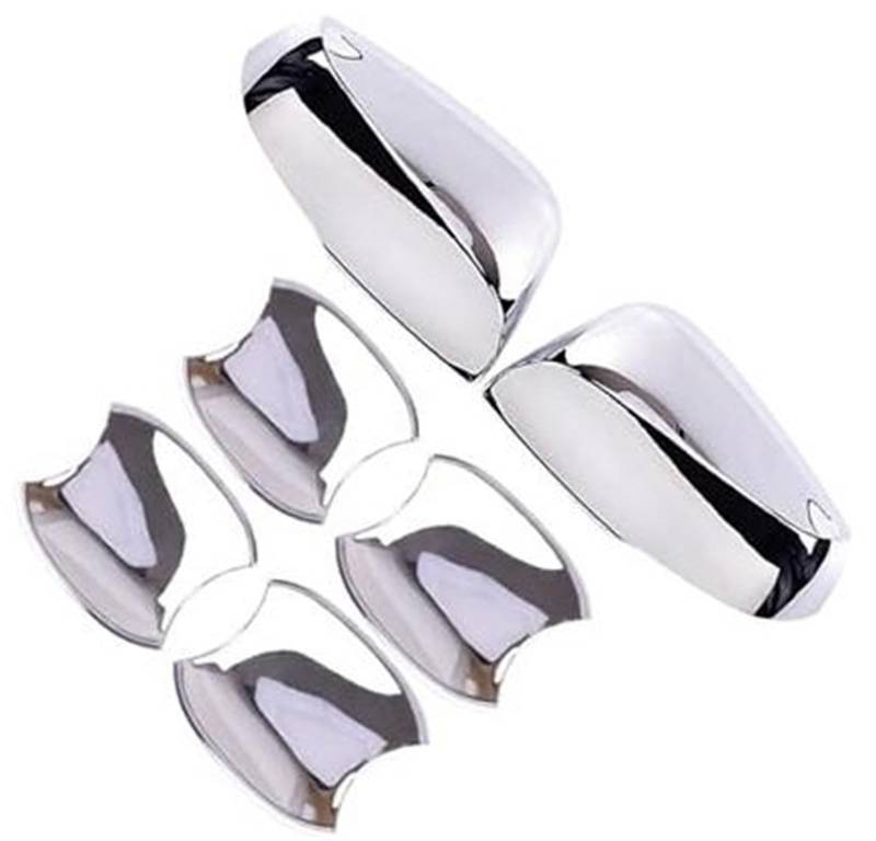 MKVAXR Autoaußenseite vorne Links, for Toyota, for Tacoma 2016 2017 2018 2019 2020 2021 2022 Autoaußentürgriffschale Seitenspiegelabdeckung Silber ABS-Verkleidung 6-TLG Abdeckung für Außentürgriffe von MKVAXR