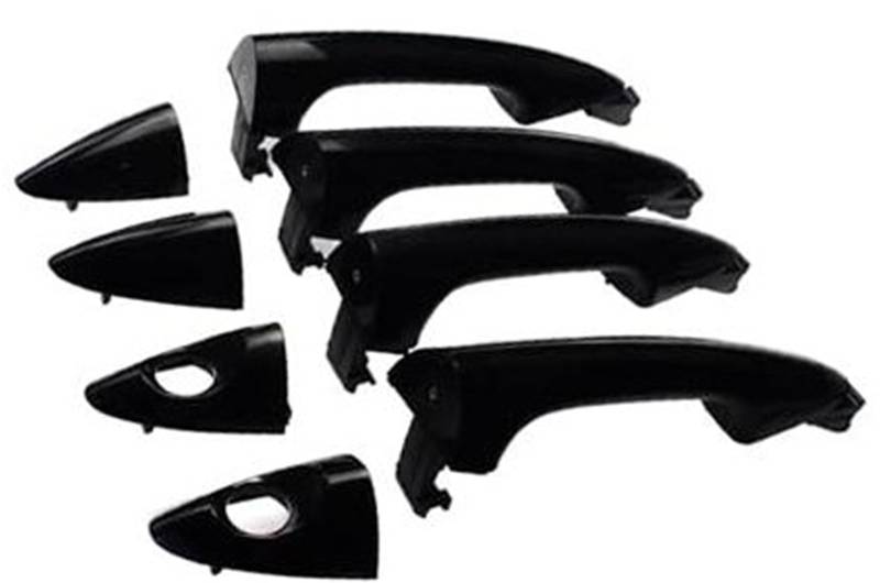 MKVAXR Autoaußenseite vorne links, for Hyundai, for Accent 1.6L L4 2012 2013 2014 2015 2016 2017 Außenseite vorne hinten links rechts Türgriffsatz 826511R000 Abdeckung für Außentürgriffe(BLACK 4 Sides von MKVAXR