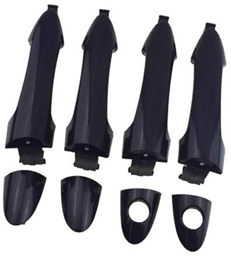 MKVAXR Autoaußentürgriffe vorne links, for Kia, for Picanto 2011 2012 2013 2014 2015 2016 Neue schwarze vordere hintere linke rechte Außenseite äußere Außentürgriffe Abdeckung für Außentürgriffe(BLACK von MKVAXR
