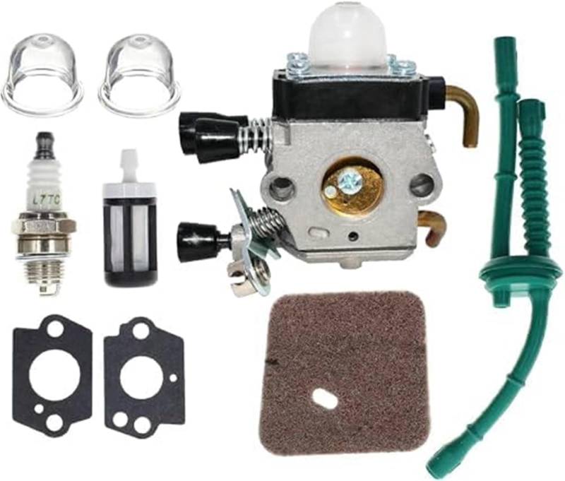 MKVAXR C1Q-S66 C1Q-S71 C1Q-S97A FS45 Carb FS55 Vergaser-Kit mit Kraftstoff-Luftfilter-Zündkerze, for STIHL, Unkrautfresser FS38 FS45C FS45L FS46 FS46C FS55C FS55R FS55RC KM55 HL45 Trimmerteile Motorfi von MKVAXR