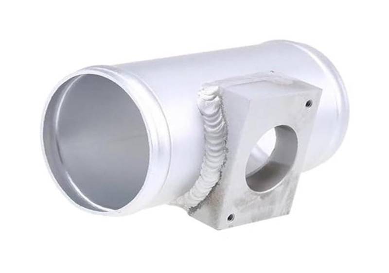 MKVAXR Einlassleitungsrohrmasse Masse Luftstromssensor Basisluftintake-Messgerät Modifiziertes MAF-MAF-Adapter for Autozubehör Aluminiumröhrchen Einlassschlauch Luftmassenmesser(Black 76mm) von MKVAXR