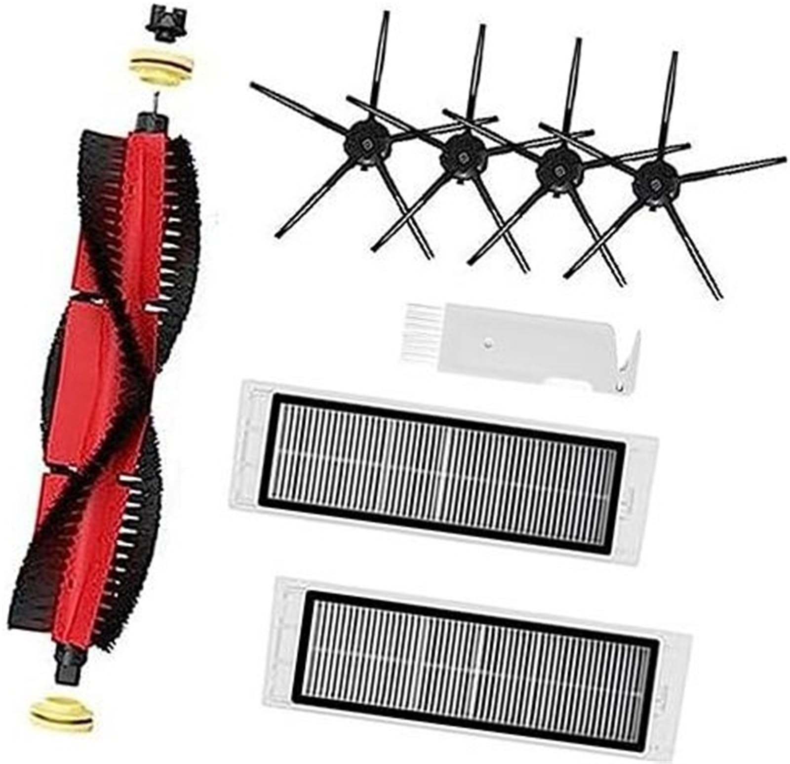 MKVAXR Ersatzteile, for Xiaomi, for Roborock, Staubsauger S5 Max S6 MaxV S6 Pure S50, Zubehörset 1 Hauptbürste 4 Seitenbürste 2 HEPA-Filter 1 Reinigungswerkzeug (Weiß) Roboterstaubsauger-Ersatzkit(Bla von MKVAXR