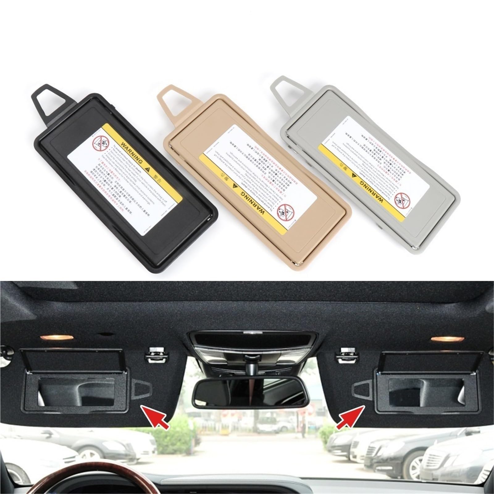 MKVAXR For Mercedes Benz, S-Klasse W220 Neuwagen-Sonnenblenden-Spiegelabdeckung, Schminkspiegelabdeckung, for Benz, S300 S320 S350 S400 S450 Make-up-Spiegel für die Sonnenblende im Auto(Gray one pair) MKVAXR For Mercedes Benz, S-Klasse W220 Neuwagen-Sonnenblenden-Spiegelabdeckung, Schminkspiegelabdeckung, for Benz, S300 S320 S350 S400 S450 Make-up-Spiegel für die Sonnenblende im Auto(Gray one pair) von MKVAXR