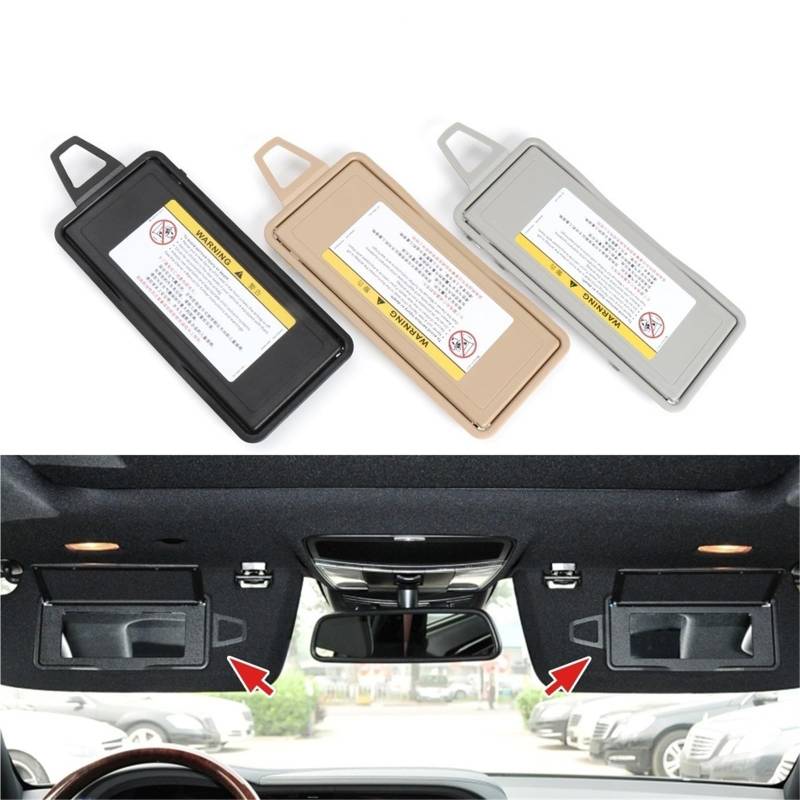 MKVAXR For Mercedes Benz, S-Klasse W220 Neuwagen-Sonnenblenden-Spiegelabdeckung, Schminkspiegelabdeckung, for Benz, S300 S320 S350 S400 S450 Make-up-Spiegel für die Sonnenblende im Auto(Gray one pair) von MKVAXR
