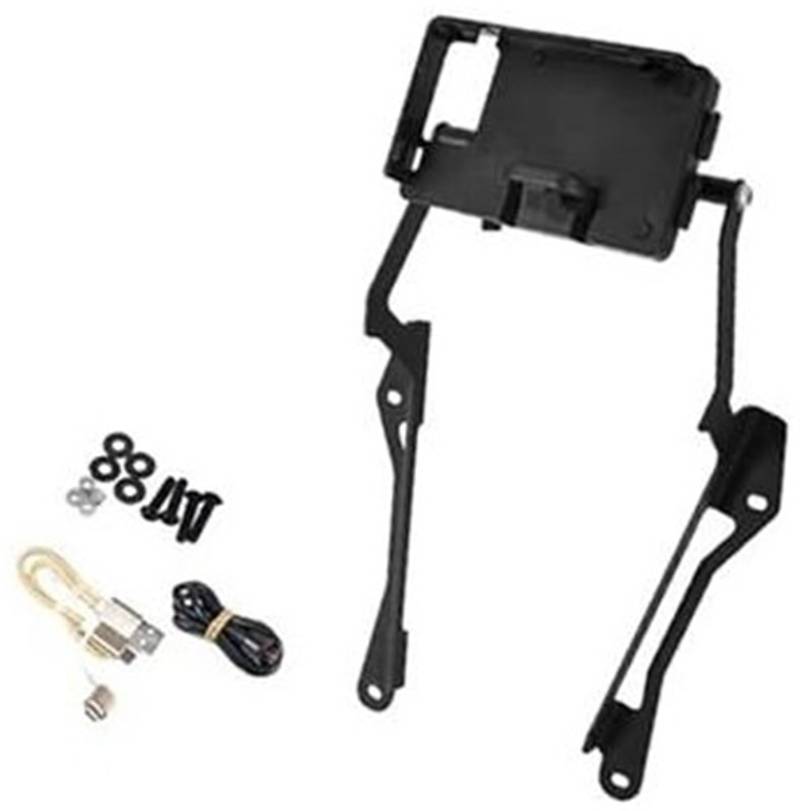 MKVAXR GPS Moto Telefon Halterung, for Tiger1200, for Tiger 1200 GT, for Explorer, 2022 GPS Navigation Halterung Motorrad Smartphone Ständer USB Lade Halter(Black AD - Set) von MKVAXR