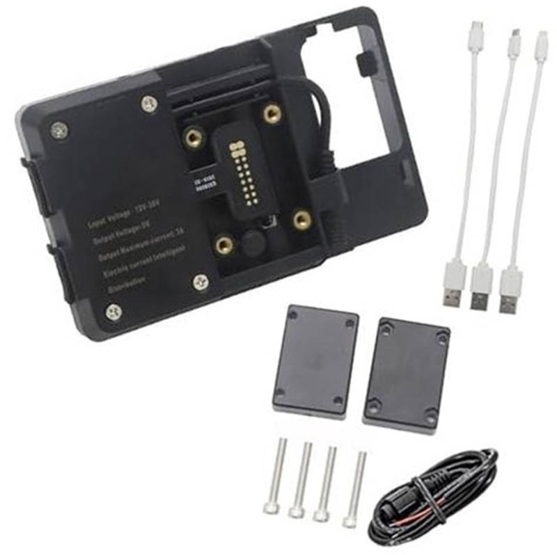 MKVAXR GPS-Moto-Telefonhalterung, for, for R1200GS, for R1250GS LC 2013-2020 Motorrad Drahtloses Laden GPS-Handyhalter Ständer Navigationshalterung(Black USB Charging Only) von MKVAXR