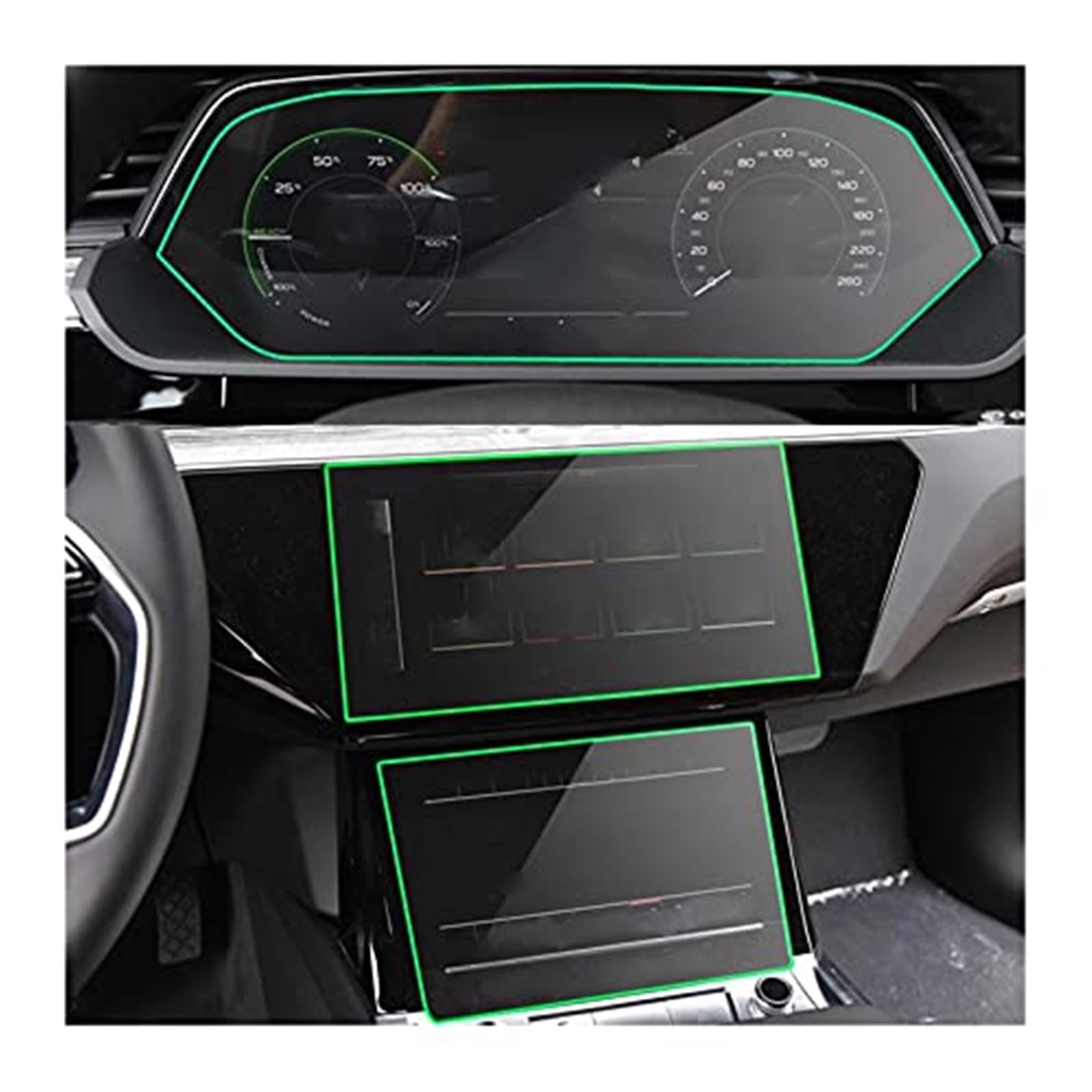 MKVAXR Instrumenten-Displayschutz for E-tron 2018 2019 2020 2021, Auto-LCD-Bildschirm, Navigation, Schutzfolie, gehärtetes Glas, Armaturenbrett-Membran, gehärteter Glasschutz Auto-Displayschutz(Black MKVAXR Instrumenten-Displayschutz for E-tron 2018 2019 2020 2021, Auto-LCD-Bildschirm, Navigation, Schutzfolie, gehärtetes Glas, Armaturenbrett-Membran, gehärteter Glasschutz Auto-Displayschutz(Black von MKVAXR