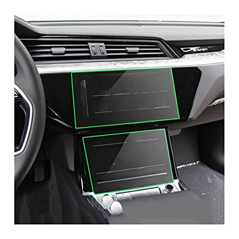 MKVAXR Instrumenten-Displayschutz for E-tron 2018 2019 2020 2021, Auto-LCD-Bildschirm, Navigation, Schutzfolie, gehärtetes Glas, Armaturenbrett-Membran, gehärteter Glasschutz Auto-Displayschutz(Black von MKVAXR