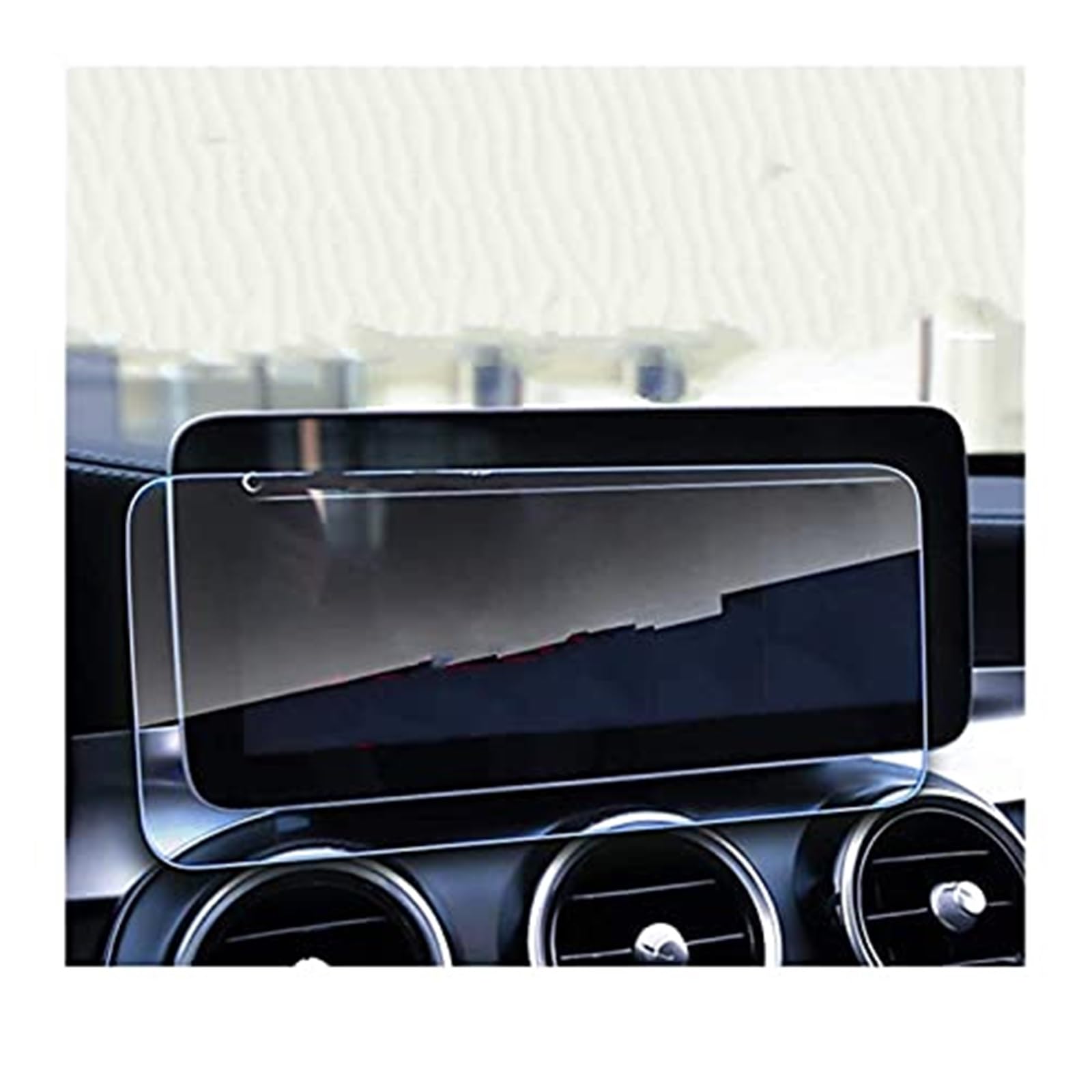 MKVAXR Instrumenten-Displayschutzfolie, for Benz, for C-Klasse W205 2019 10,25 Zoll, Auto-Navigationsschutzfolie, Auto-Schutzfolie aus gehärtetem Glas Auto-Displayschutz(Black Navigation Screen) von MKVAXR