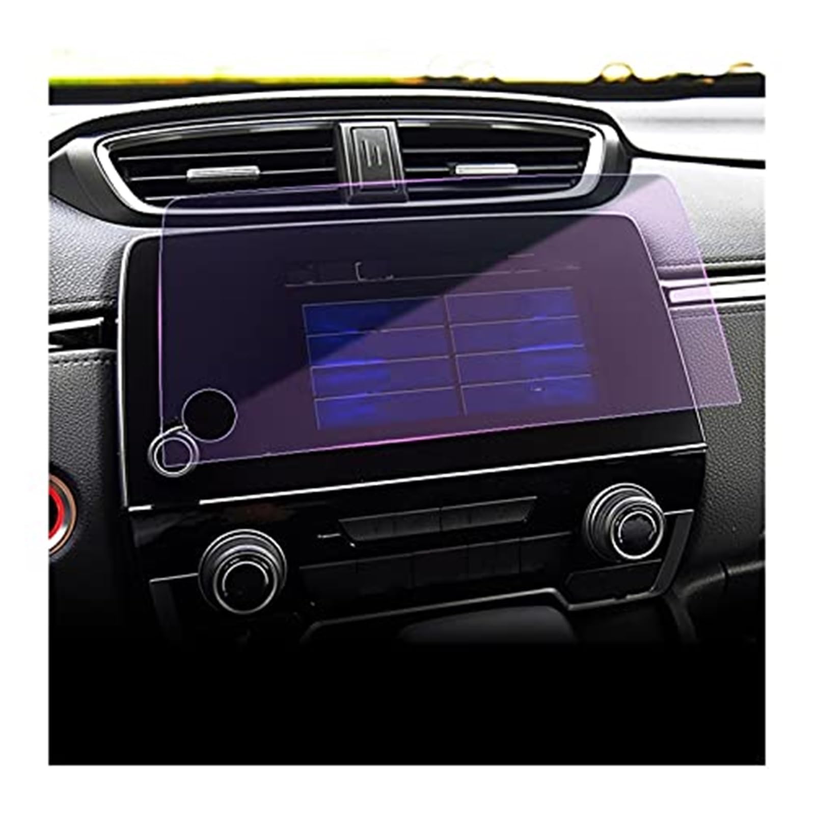 MKVAXR Instrumenten-Displayschutzfolie for CR-V CRV 2017 2018 2019, Auto-GPS-Navigations-Displayschutzfolie, Auto-Schutzfolie aus gehärtetem Glas Auto-Displayschutz(Black 7 Inch Blue Light) von MKVAXR