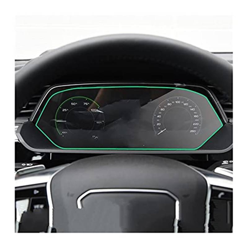 MKVAXR Instrumenten-Displayschutzfolie for E-tron 2018 2019 2020 2021, Auto-LCD-Bildschirm, gehärtetes Glas, Navigation, Armaturenbrett, Schutzfolie, gehärtetes Glas Auto-Displayschutz(BLACK Dashboard von MKVAXR