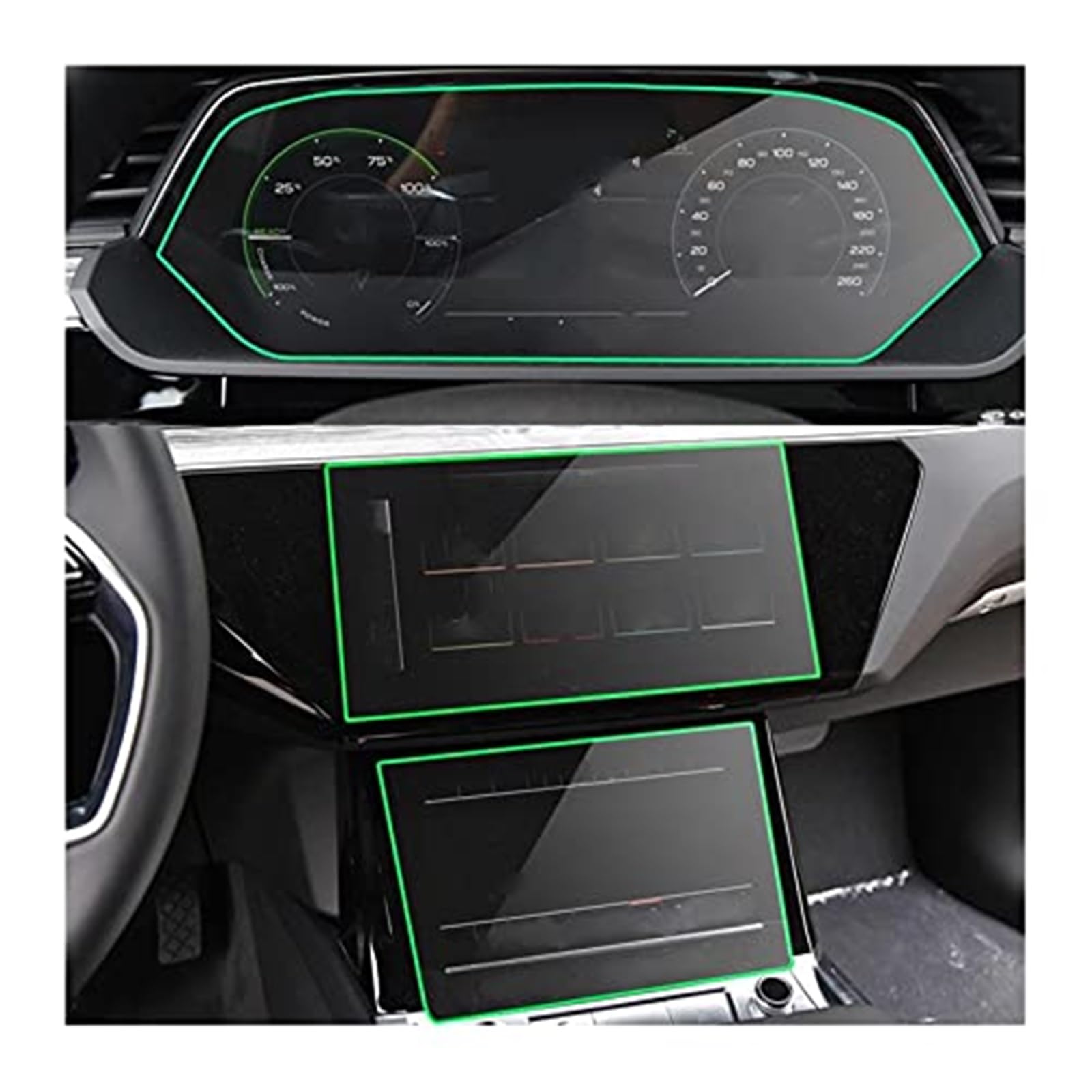MKVAXR Instrumenten-Displayschutzfolie for E-tron 2018 2019 2020 2021, Auto-LCD-Bildschirm, gehärtetes Glas, Navigation, Armaturenbrett, Schutzfolie, gehärtetes Glas Auto-Displayschutz(BLACK Navigatio MKVAXR Instrumenten-Displayschutzfolie for E-tron 2018 2019 2020 2021, Auto-LCD-Bildschirm, gehärtetes Glas, Navigation, Armaturenbrett, Schutzfolie, gehärtetes Glas Auto-Displayschutz(BLACK Navigatio von MKVAXR