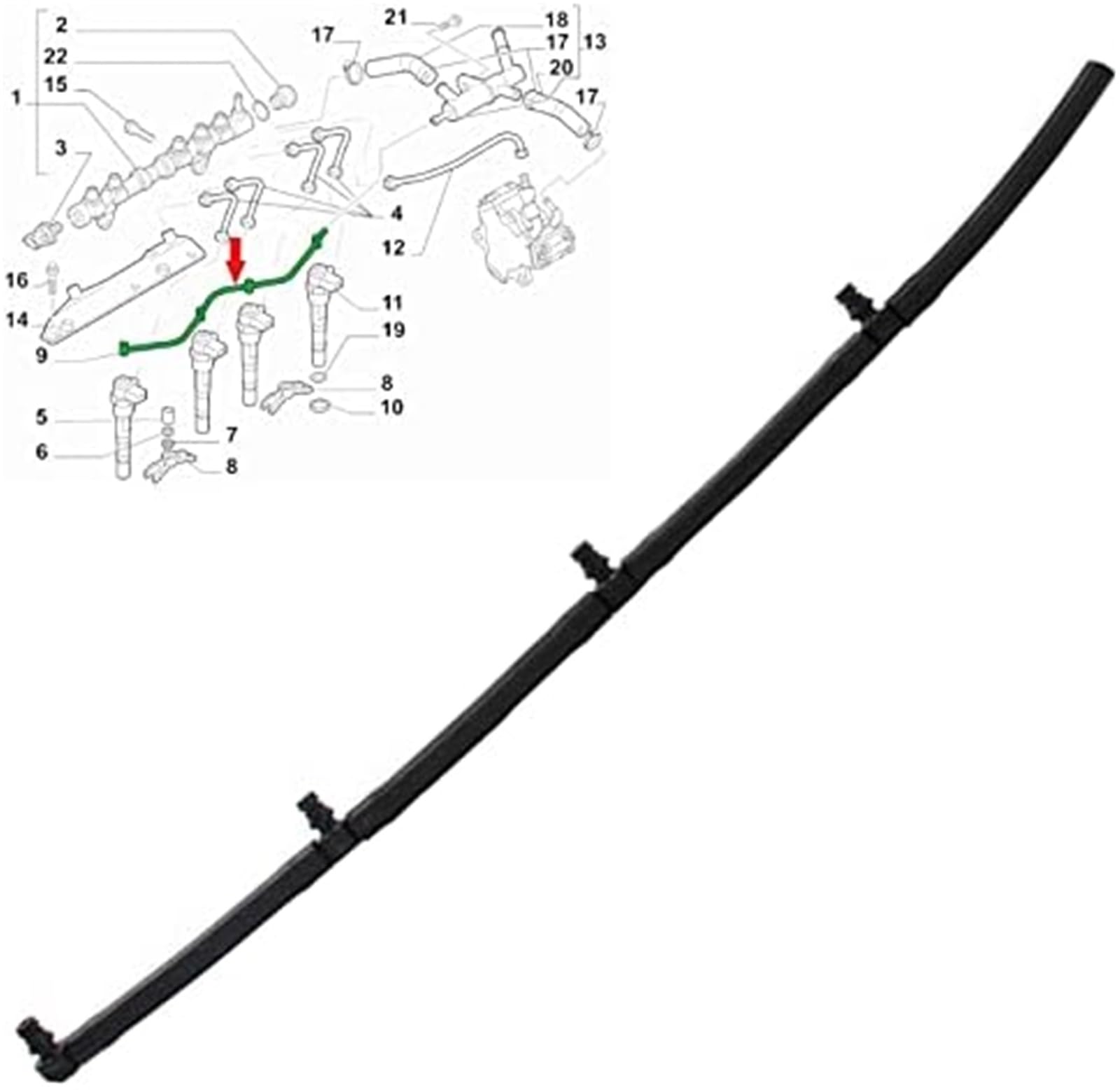 MKVAXR Kraftstoffeinspritzdüsen-Rücklaufschlauch, for Vauxhall, for Opel, Astra H Corsa CD Combo C, for FIAT, Doblo Grande Punto 500 1.3 D Cdti-Öl 55245385 5817304 93184177 Motoröl-Rücklaufleitung MKVAXR Kraftstoffeinspritzdüsen-Rücklaufschlauch, for Vauxhall, for Opel, Astra H Corsa CD Combo C, for FIAT, Doblo Grande Punto 500 1.3 D Cdti-Öl 55245385 5817304 93184177 Motoröl-Rücklaufleitung von MKVAXR