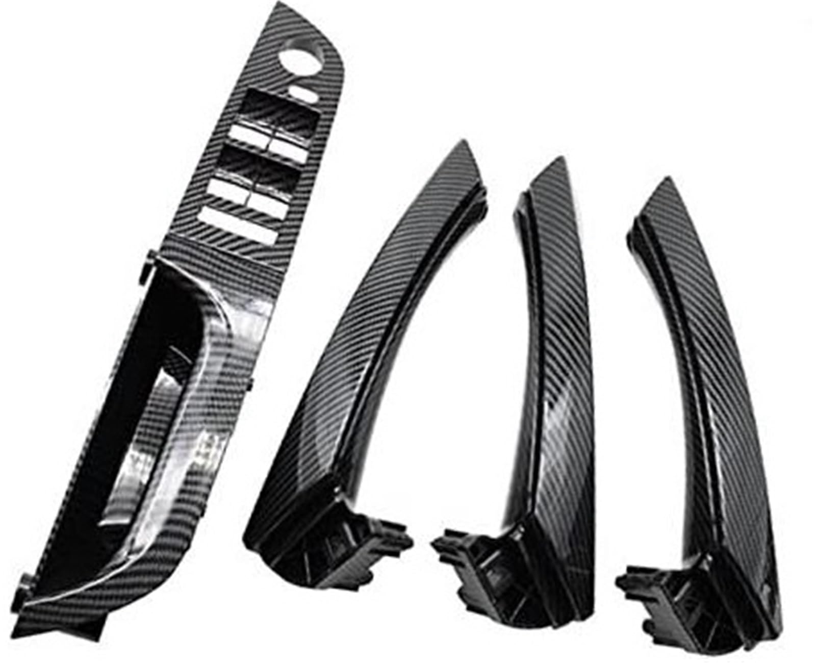 MKVAXR Linkshänder-Fahrer-Carbonfaser-Innentürgriff-Armlehnenverkleidung, for, 3er-Serie E90 E91 316 318 320 325 328(Black 35.5 B2 Set) von MKVAXR