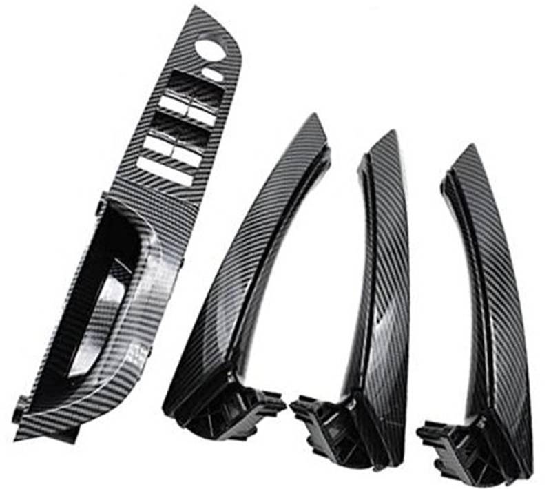 MKVAXR Linkshänder-Fahrer-Carbonfaser-Innentürgriff-Armlehnenverkleidung, for, 3er-Serie E90 E91 316 318 320 325 328(Black 37.5 B2 Set) von MKVAXR