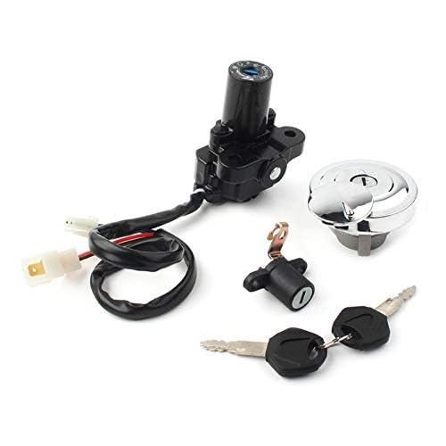 MKVAXR Motorrad-Tankdeckelabdeckung Zündschalter, for Sitz, Schlosssatz mit Schlüsseln, for XVS950 2009-2017, Chrom Zündschlüssel für Autositze von MKVAXR