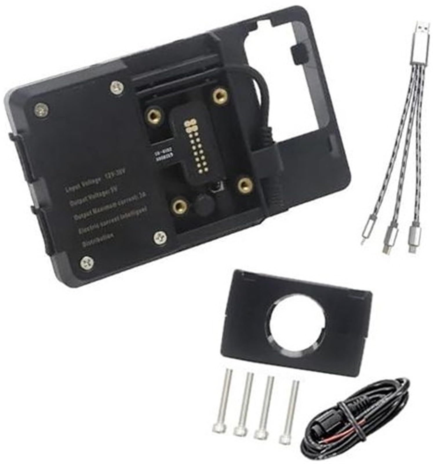MKVAXR Motorrad-Telefonhalterung, for Cyclone RT3 RT 3 Erweiterungsständer Multifunktions-Querstange Motorrad-Telefon-GPS-Halterung Navigationshalterung Kabelloses USB-Laden(Black USB 22mm Clip) von MKVAXR