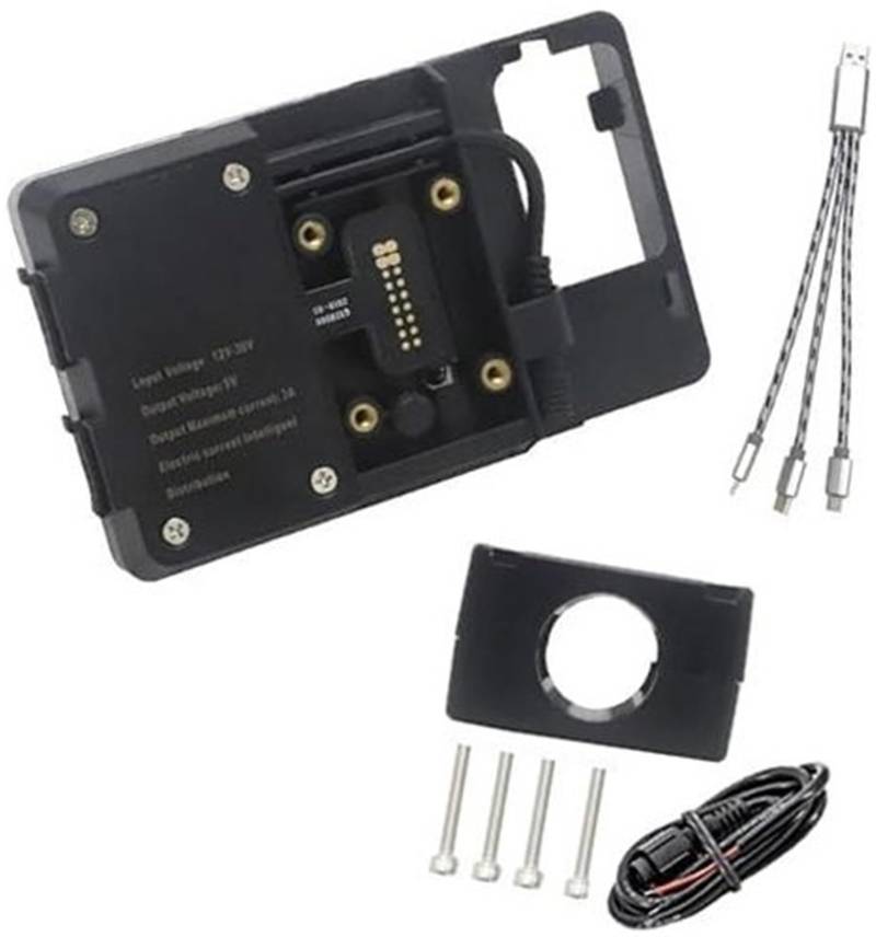 MKVAXR Motorrad-Telefonhalterung, for Cyclone RT3 RT 3 Erweiterungsständer Multifunktions-Querstange Motorrad-Telefon-GPS-Halterung Navigationshalterung Kabelloses USB-Laden(Black USB 22mm Clip) von MKVAXR