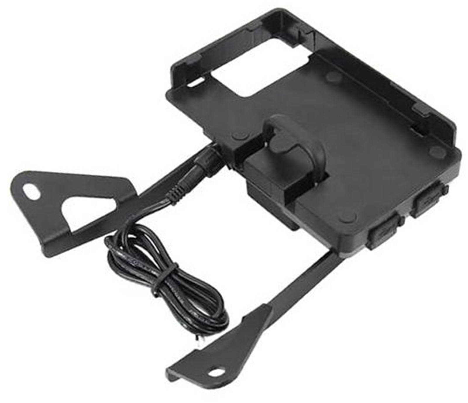 MKVAXR Motorrad-Telefonhalterung, for Moto, for Guzzi V85 TT V85TT Unterstützt GPS-Smartphone-Motorrad-Navigationshalterung Handyhalterung USB-Ladetelefonständer(Black USB and Bracket) von MKVAXR