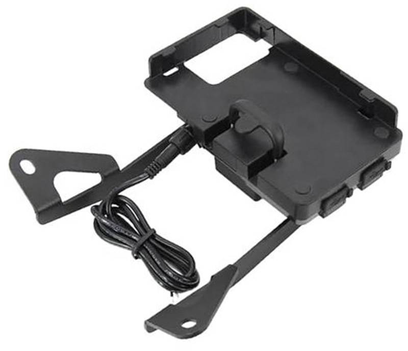 MKVAXR Motorrad-Telefonhalterung, for Moto, for Guzzi V85 TT V85TT Unterstützt GPS-Smartphone-Motorrad-Navigationshalterung Handyhalterung USB-Ladetelefonständer(Black USB and Bracket) von MKVAXR
