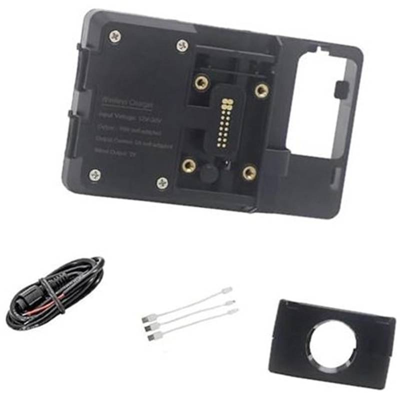 MKVAXR Motorrad-Telefonhalterung, for TRACER700, for Tracer 700 2020 2021 Motorrad-Ständerhalter Handy GPS USB Kabelloses Laden Navigationshalterung(Black Wireless 22mm Clip) von MKVAXR