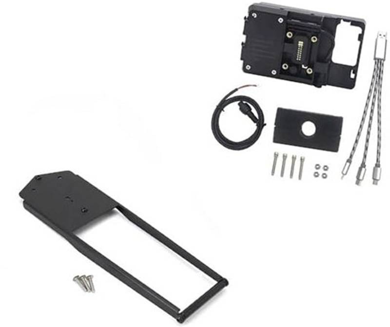MKVAXR Motorrad-Telefonhalterung, for Tracer 9 GT, for Tracer 900 GT 2021- Motorrad-GPS-Telefon USB-Drahtloses Laden Navigationshalterung Halter Halterung Ständer(Black 12mm USB Stand) von MKVAXR
