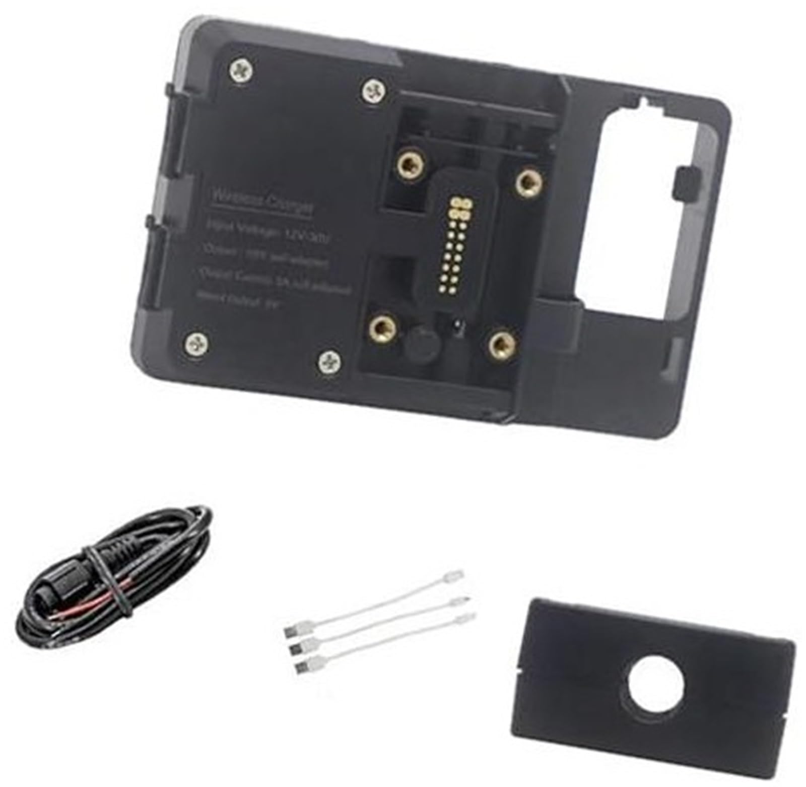 MKVAXR Motorrad-Telefonhalterung, for Tracer 9 GT, for Tracer 900 GT 2021- Motorrad-GPS-Telefon USB-Drahtloses Laden Navigationshalterung Halter Halterung Ständer(Black Wireless 12mm Clip) von MKVAXR