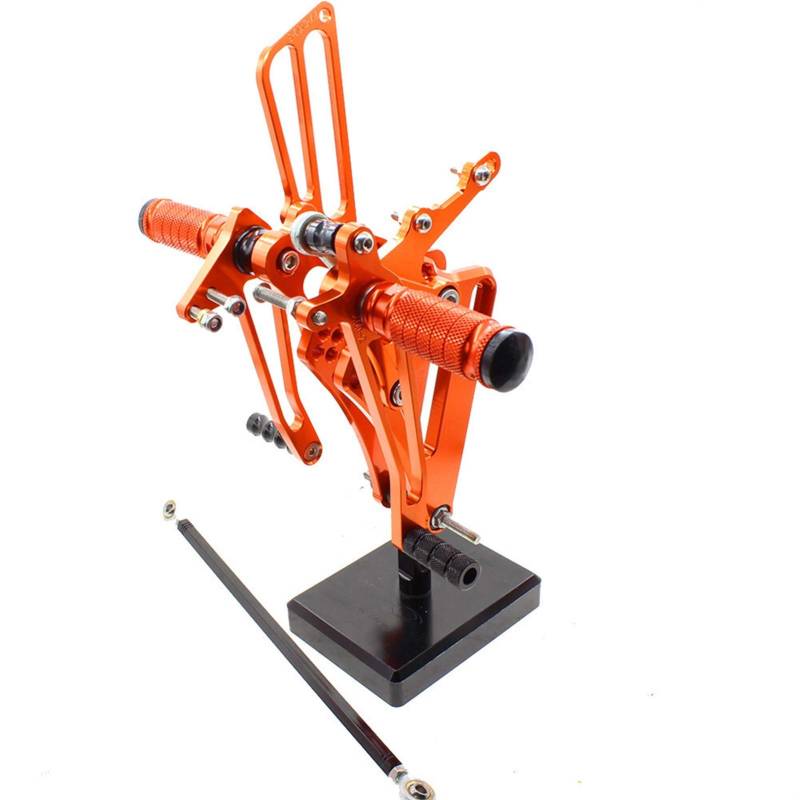 MKVAXR Passt CB400SF CB400 VTEC SPEC CB 400 1990-1997 CNC Aluminium Einstellbare Motorrad Fußrastenanlage Hinten Set Fuß Peg Pedal Fußstütze Motorrad-Fußrasten(Orange) von MKVAXR