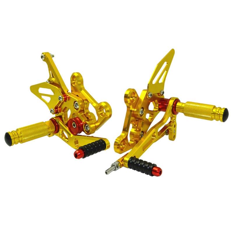 MKVAXR Racing Einstellbare Rearset Fußstützen Fußstützen Fahrer Fußrasten Pedale Passt GSR750 GSR GSXS GSX-S 750 750Z GSXS750 GSXS750Z Motorrad-Fußrasten(God) von MKVAXR