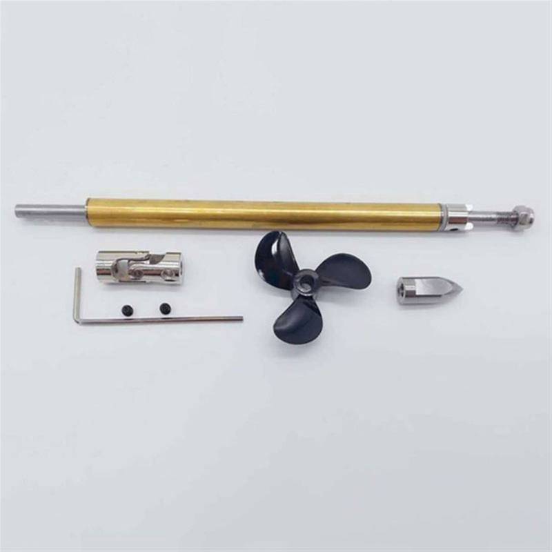 MKVAXR Rc Boot Edelstahl 4mm Bootswelle 4mm Antriebswelle DREI Klingen Pripeller Bress Wellenhülse Universalgelenk Prop Mutter/Set Komponenten Für Bootswellen(L20cm Motor 5mm) von MKVAXR