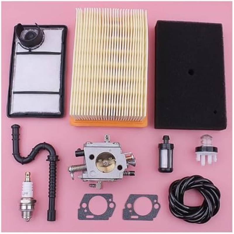 MKVAXR Vergaser-Luftfilter-Tune-Up-Kit for STIHL, TS400 Tillotson HS-274E Trennsäge 42231200652, 42231200600 W Kraftstoffleitungs-Ansaugpumpe Luftfilter-Tuning-Kit von MKVAXR