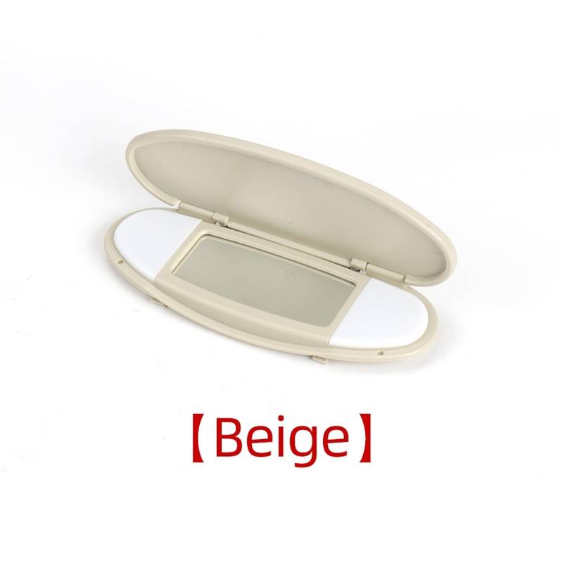 MKVAXR for Mini, for R55 R56 R60 2007-2014 F55 F56 F60 Cooper Neuwagen Sonnenblende Spiegelabdeckung Make-up Spiegelabdeckung Make-up-Spiegel für die Sonnenblende im Auto(Beige) von MKVAXR