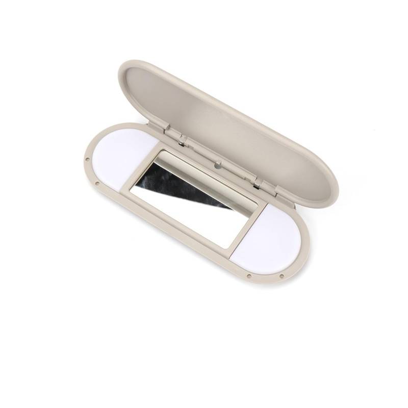MKVAXR for Mini Cooper Neuwagen Sonnenblende Spiegelabdeckung Make-Up Spiegelabdeckung Zubehör Ersatz, for, MINI F55 F56 2015-2022 Make-up-Spiegel für die Sonnenblende im Auto(Grey) von MKVAXR