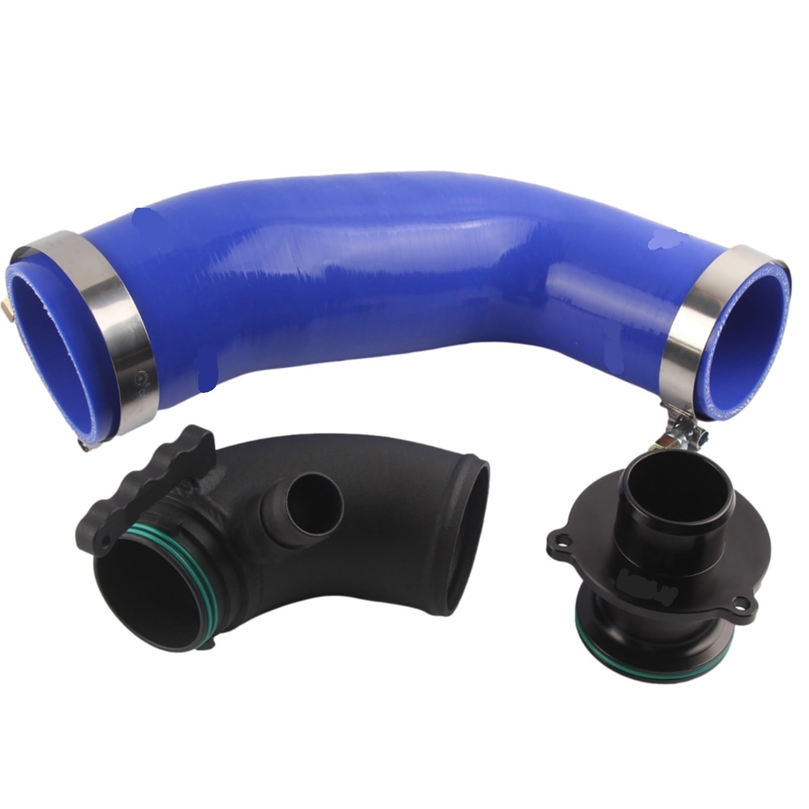 Turbo-Ansaugluftschlauch, MKVAXR Turbolader-Einlass-Auslass-Upgrade-Rohr, Silikonschlauch, Schalldämpfer, Löschsatz(Kits) von MKVAXR