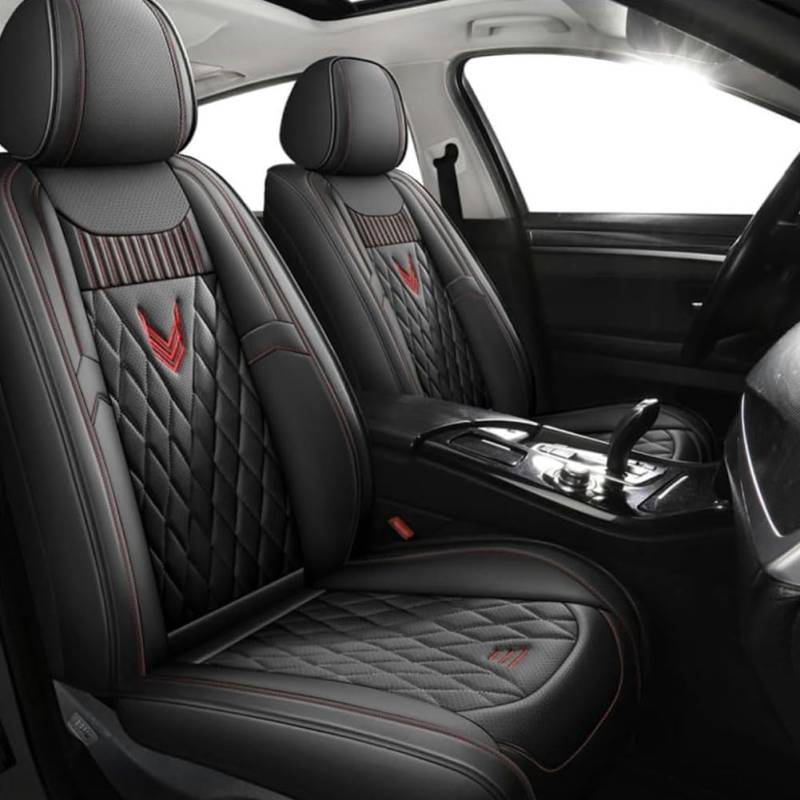 MKWGZPGW Autositzbezüge Leder Für 2Er Reihe 216D F45 218D F45 218I F45 220D F45 Active Tourer, Universal Sitzbezüge Vordersitze und Rücksitze, wasserdichte Sitz Protektor, Zubehör Innenraum,Black von MKWGZPGW