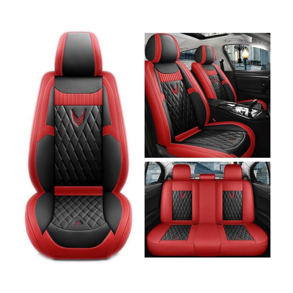 MKWGZPGW Autositzbezüge Leder Für C Class C250 C350 W204 Sport C220 W204 AMG Sports, Universal Sitzbezüge Vordersitze und Rücksitze, wasserdichte Sitz Protektor, Zubehör Innenraum,Black red MKWGZPGW Autositzbezüge Leder Für C Class C250 C350 W204 Sport C220 W204 AMG Sports, Universal Sitzbezüge Vordersitze und Rücksitze, wasserdichte Sitz Protektor, Zubehör Innenraum,Black red von MKWGZPGW