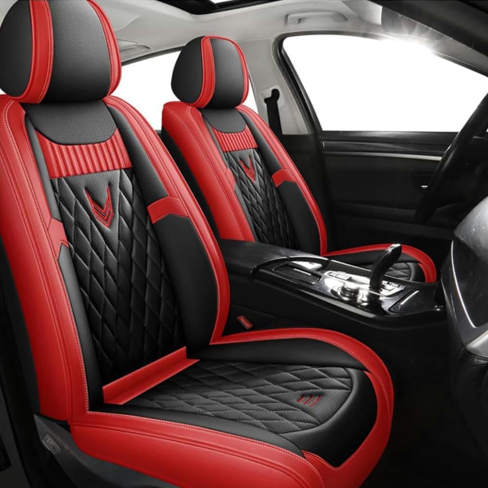 MKWGZPGW Autositzbezüge Leder Für Chrysler 300C PT Cruiser Grand Voyager Sebrin, Universal Sitzbezüge Vordersitze und Rücksitze, wasserdichte Sitz Protektor, Zubehör Innenraum,Black red MKWGZPGW Autositzbezüge Leder Für Chrysler 300C PT Cruiser Grand Voyager Sebrin, Universal Sitzbezüge Vordersitze und Rücksitze, wasserdichte Sitz Protektor, Zubehör Innenraum,Black red von MKWGZPGW