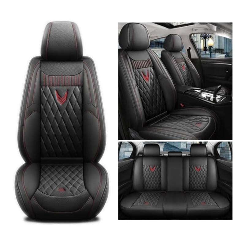 MKWGZPGW Autositzbezüge Leder Für GLA AMG AMG GLA 35 AMG GLA 45, Universal Sitzbezüge Vordersitze und Rücksitze, wasserdichte Sitz Protektor, Zubehör Innenraum,Black von MKWGZPGW