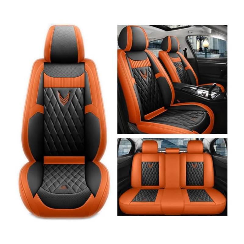 MKWGZPGW Autositzbezüge Leder Für Land Rover Evoque Discovery Sport Range Rover Velar Discovery 3/4/5, Universal Sitzbezüge Vordersitze und Rücksitze, wasserdichte Sitz Protektor, Zubehör Innenraum von MKWGZPGW
