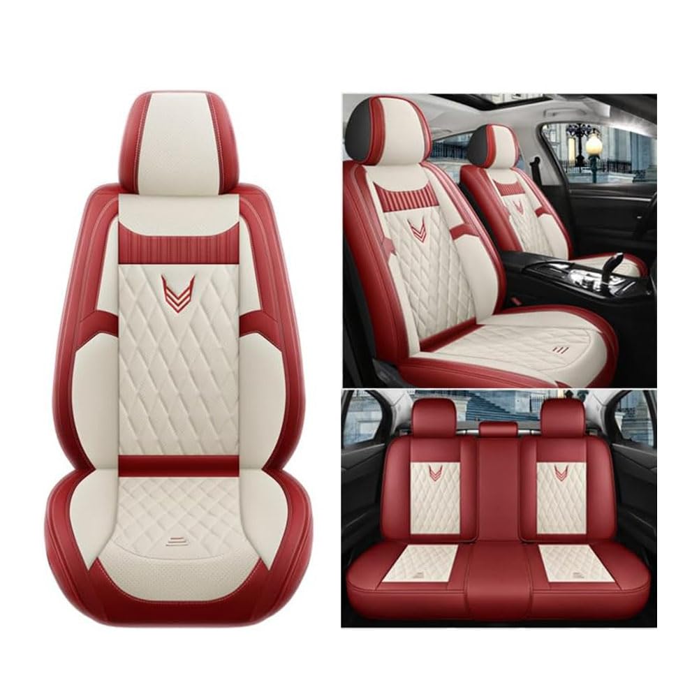 MKWGZPGW Autositzbezüge Leder Für Renault Clio Duster Clio 4 Espace Leon Ibiz, Universal Sitzbezüge Vordersitze und Rücksitze, wasserdichte Sitz Protektor, Zubehör Innenraum,Beige red MKWGZPGW Autositzbezüge Leder Für Renault Clio Duster Clio 4 Espace Leon Ibiz, Universal Sitzbezüge Vordersitze und Rücksitze, wasserdichte Sitz Protektor, Zubehör Innenraum,Beige red von MKWGZPGW