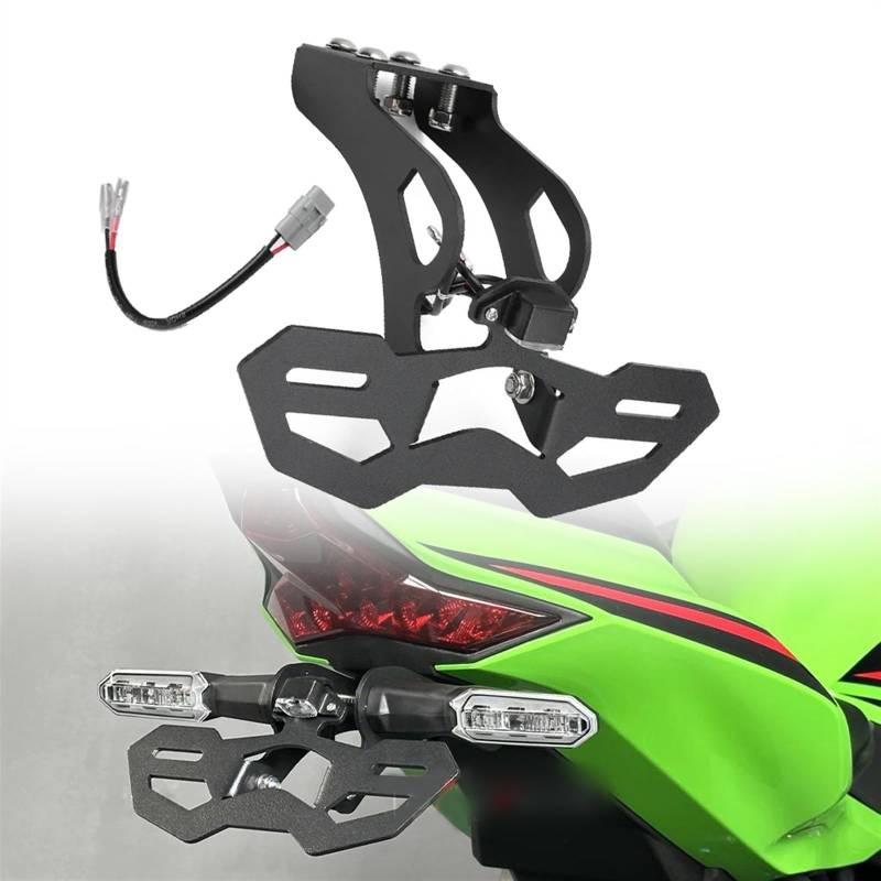 MKYOKO Kennzeichenhalter Für K&awasaki ZX400R ZX400RR 2023–2024, Motorrad-Heckrahmenhalterung Mit Leichtem Fender-Eliminator von MKYOKO