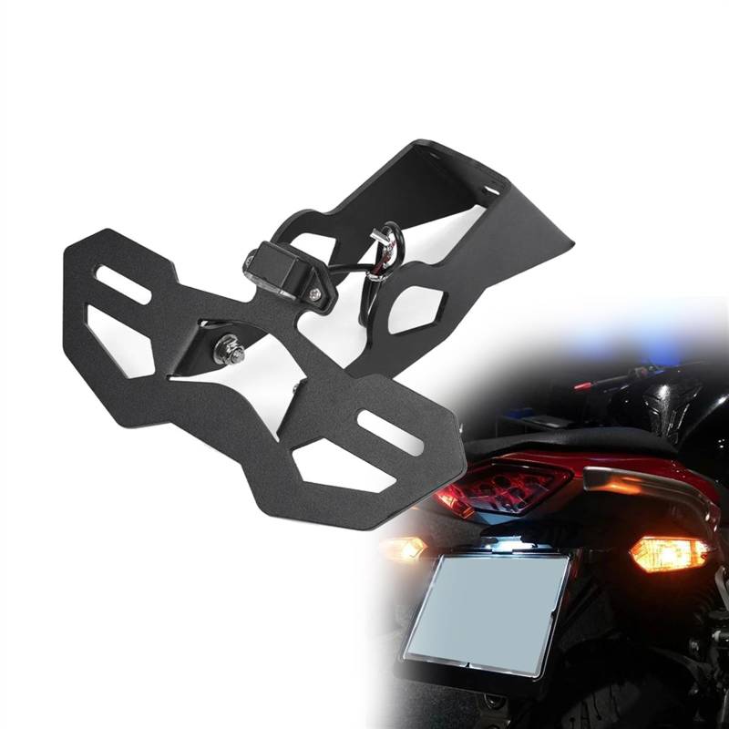 MKYOKO Kennzeichenhalter Motorradzubehör Schwanz Ordentlich F&ender Eliminator Mit Licht Für K&awasaki KLE 650 Für VERSYS 2015 2016 2017 2018 2019 2020 2021 2022 von MKYOKO