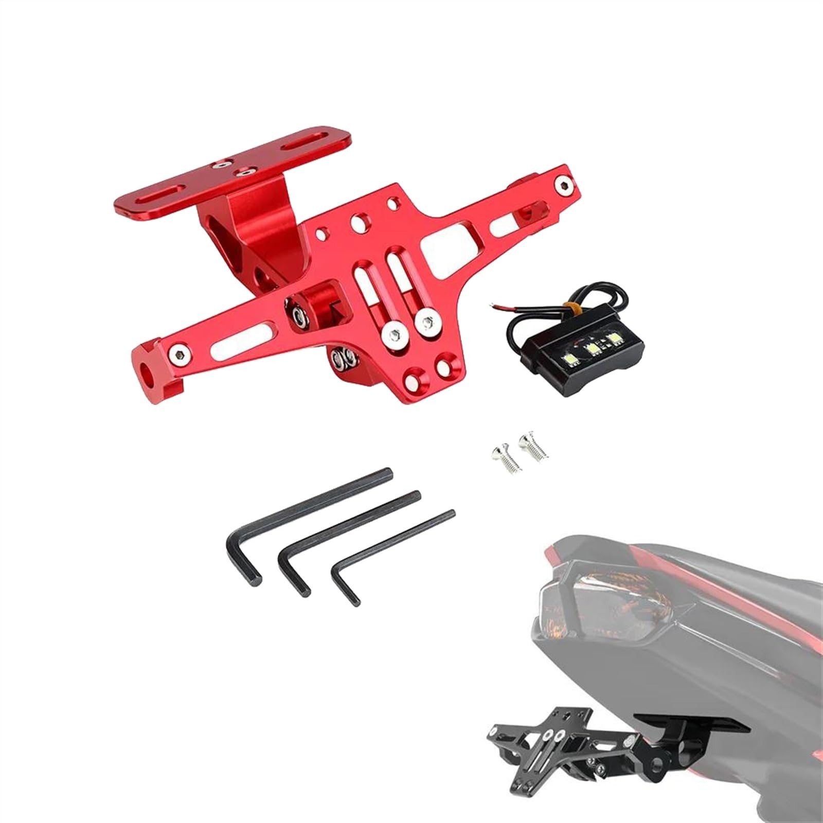 MKYOKO Motorrad F&ender Eliminator Einstellbare Kennzeichen Halter Halterung Mit Licht Für K&awasaki Z800 Z1000 Z750R Für Versys 650 MKYOKO Motorrad F&ender Eliminator Einstellbare Kennzeichen Halter Halterung Mit Licht Für K&awasaki Z800 Z1000 Z750R Für Versys 650 von MKYOKO