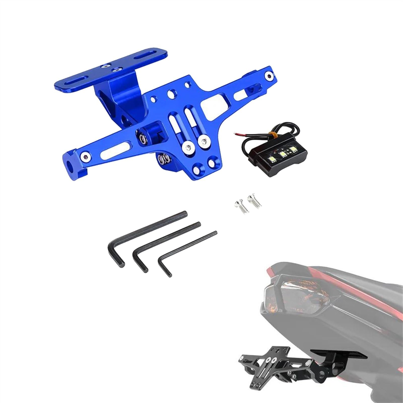 MKYOKO Motorrad F&ender Eliminator Einstellbare Kennzeichen Halter Halterung Mit Licht Für K&awasaki Z800 Z1000 Z750R Für Versys 650 MKYOKO Motorrad F&ender Eliminator Einstellbare Kennzeichen Halter Halterung Mit Licht Für K&awasaki Z800 Z1000 Z750R Für Versys 650 von MKYOKO