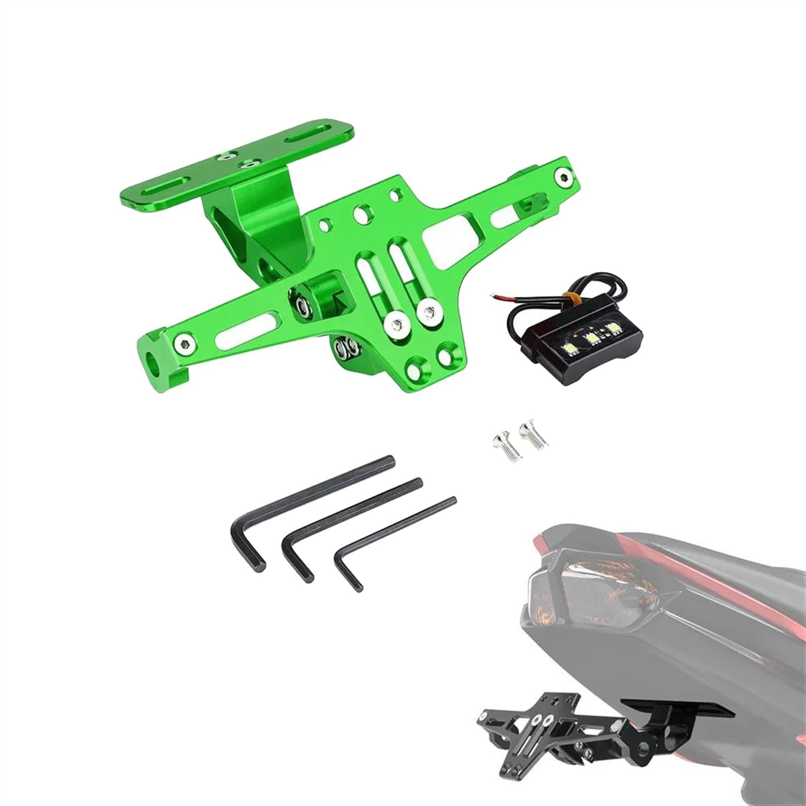 MKYOKO Motorrad F&ender Eliminator Einstellbare Kennzeichen Halter Halterung Mit Licht Für K&awasaki Z800 Z1000 Z750R Für Versys 650 MKYOKO Motorrad F&ender Eliminator Einstellbare Kennzeichen Halter Halterung Mit Licht Für K&awasaki Z800 Z1000 Z750R Für Versys 650 von MKYOKO
